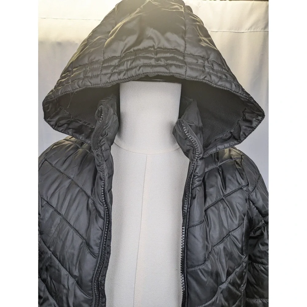 Spyder Quilted Hooded Puffer‎ Jacket Child's Large 12-14 Black Winter Warm Coat